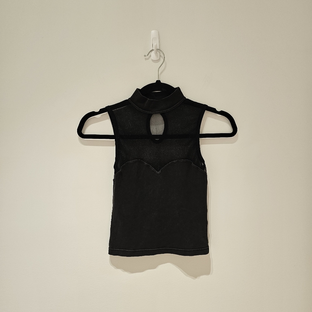 Vintage black mesh halter top size small
